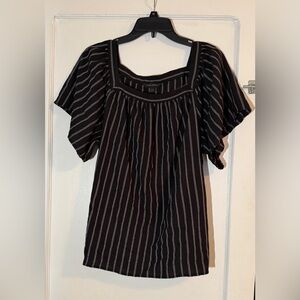 Banana Republic Black and White Striped Blouse